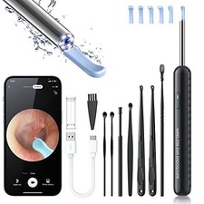 Ear Wax Removal, Ear Cleaner with Camera and Light, FSA HSA Eligible - Black