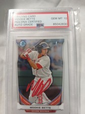 2014 TOPPS  BOWMAN CHROME MOOKIE BETTS GEM MT 10 PSA AJTO GRADE PAS/DNA...