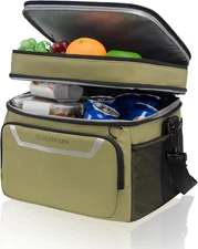 Small Cooler Lunch Box Mini Leak-Proof Soft Double Deck 24 Can Personal Insulate