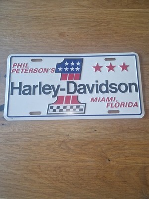 Harley-Davidson Nummernschild Phil Peterson's Miami Florida Deko Schild US Car