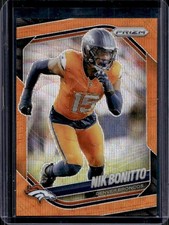 2025 Panini Prizm Nik Bonitto Orange Wave #/65 Broncos