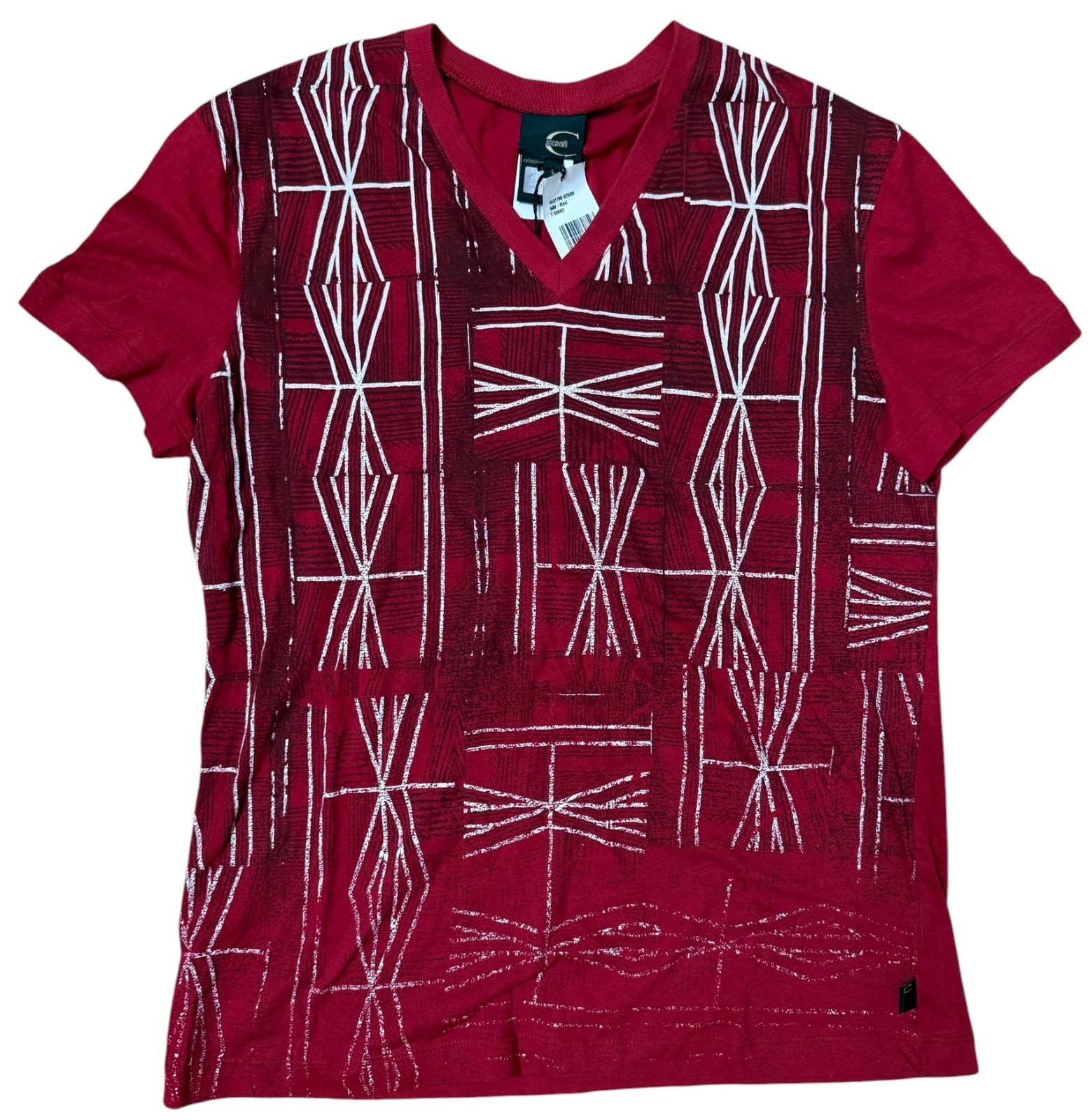Just Cavalli red v-neck t-shirt size L