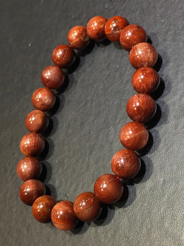 9.5mm Natural Red hair Rutilated Quartz Crystal Beads Bracelet - Image 4 of 4