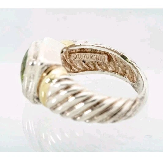 Anillo David Yurman Oro 14K y Peridoto de Ley 925 Talla 6.5 - 6.2g Peso Total Foto 3 de 4