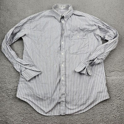 Vintage Giorgio Armani Le Collezioni Dress Shirt Mens 16-34/35 Gray Striped