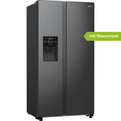 Freistehender Side-by-Side Kühlschrank 566L NoFrost Schwarz Eiswürfelbereiter