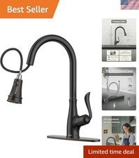 Single Handle High Arc Kitchen Faucet in Antique Bronze, cUPC-Certified Quality