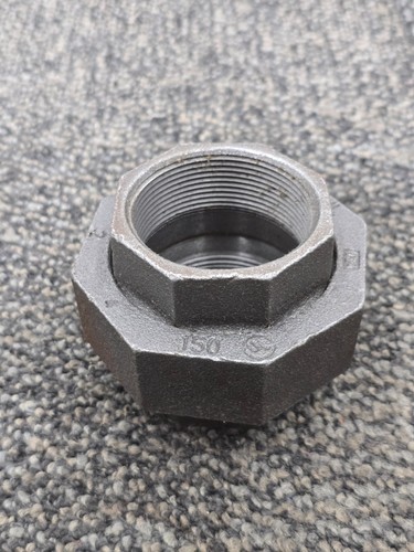 (QTY 5) ANVIL 2" Union - Class 150 Threaded Black Malleable Pipe Fitting Iron