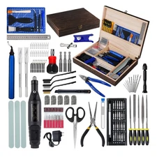 Essential 124-Piece 3D Printer Tool Set with Durable Wooden Toolbox - For Pros