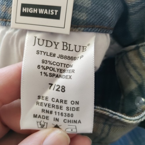 Judy Blue Straight Fit Damenjeans Größe 7/28 kariert Stretch adrett dunkel akademisch - Bild 7 von 12