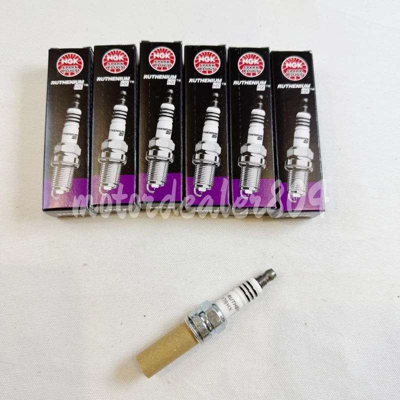 Juego de 6 enchufes genuinos NGK 94705 LKR7BHX Rutenio HX Foto 4 de 4