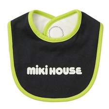 MIKI HOUSE Waterproof Bib with Solid Color Logo for Baby Clothes...