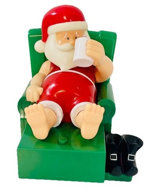 Gemmy Animated Santa Claus Blues Musical Funny Talking Relaxing Chair Christmas