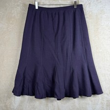Eileen Fisher Womens M Purple Wool Blend Flared Panelled Midi Skirt Laganlook