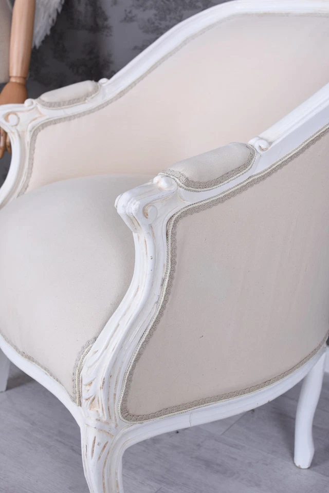 Vintage Sessel Stuhl Shabby Chic Bergere Prunksessel Barocksessel Polsterstuhl - Bild 3 von 4