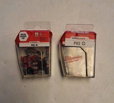 Milwaukee PH2 1 Inch Philips Shockwave Impact Bits Lot Of Two
