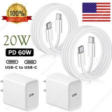 2Pack USB C To USB C Fast Charger For iPhone 17 16 15 Pro Max PD 20W Cube Cable