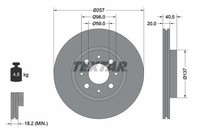 2X Bremsscheibe Vorne Textar 92068503 FÜR Alfa Romeo Passend FÜR Fiat Lancia