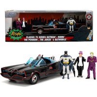 Batmobile 1966 With Figure Batman, Robin, The Penguin, The Joker 1:24 Jada Toys