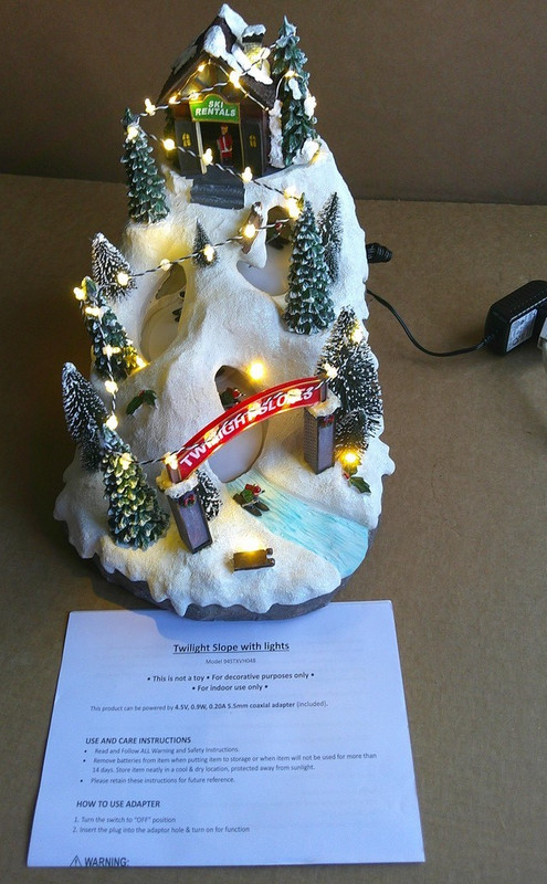 St. Nicholas Square Village  "Twilight Slopes" Hand Painted Illuminated/Motion