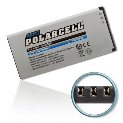PolarCell Akku für Nokia Lumia 820 825 701 BP-5T BP-5H 1800mAh Batterie Accu