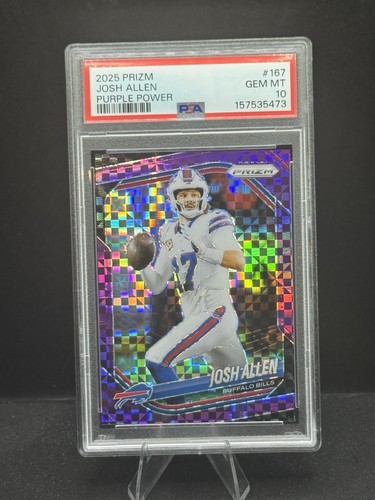2025 Panini Prizm - Josh Allen #167 Purple Power Prizm /49 PSA-10