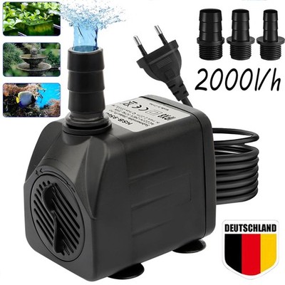 2000l/h Springbrunnenpumpe Teichpumpe Bachlaufpumpe Filterpumpe WasserPumpe NEU