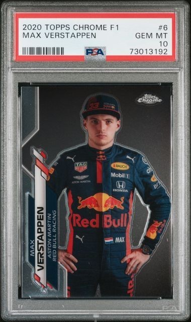 Max Verstappen 2020 TOPPS CHROME F1 #6 PSA 10 GEM MT RC view 1