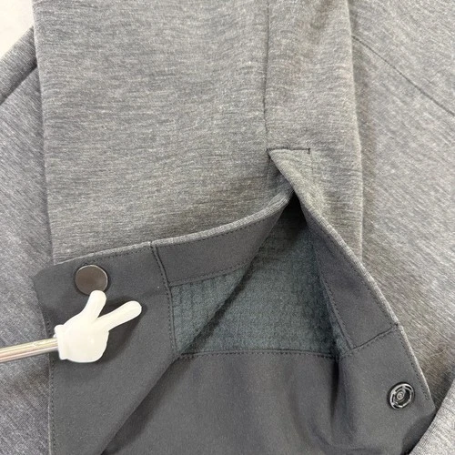 Lululemon Men’s L Gray Knit Overshirt Shacket Snap Front Jacket image 4