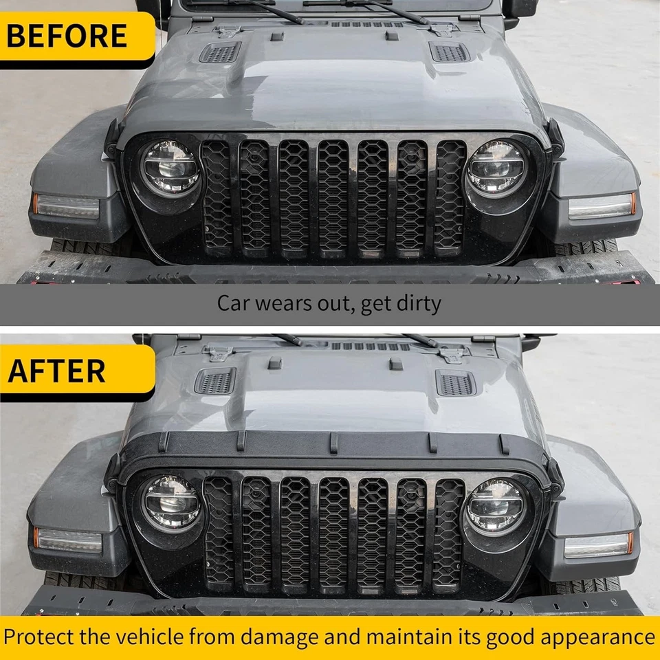 Hood Protector Compatible with 2020+ Jeep Gladiator JT 2018+ Jeep Wrangler JL Ho - Image 2 of 4