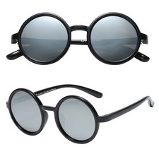 Retro Circle Polarized Kids Sunglasses BPA Free, UV Protection, Durable Design