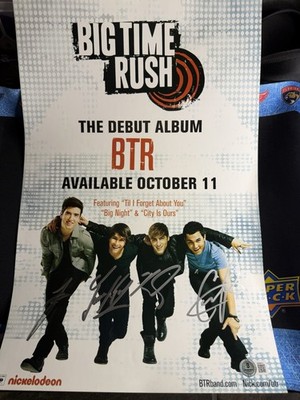 Big Time Rush Autographed 11x17 Promotional Poster Signed Beckett Authenticity