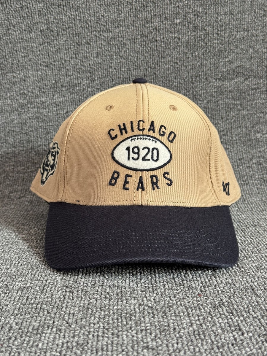 '47 Brand Chicago Bears Dad Hat Strapback Tan Black One Size NFL Cap
