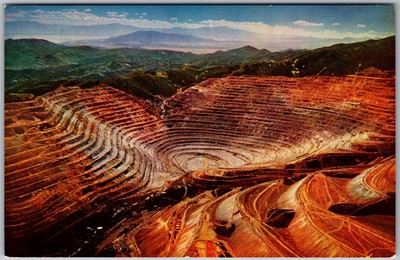Vintage Postcard Bingham Canyon Mine Oquirrh Range Salt Lake City, UT 1960s