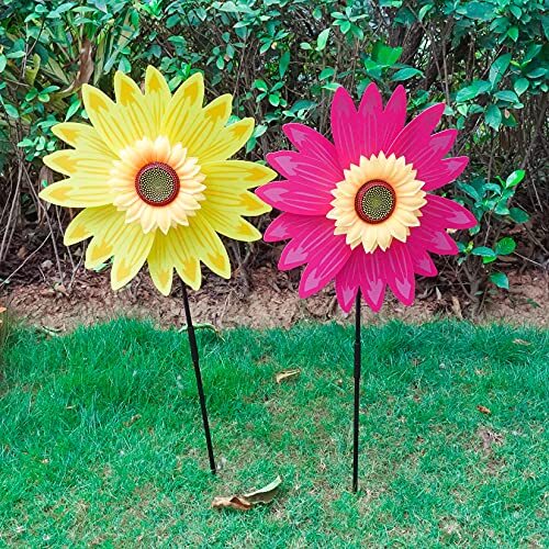 6pcs Sunflower Lawn Pinwheels Wind Spinners Large Windmill Sunflower Pinwheels - Picture 6 of 7