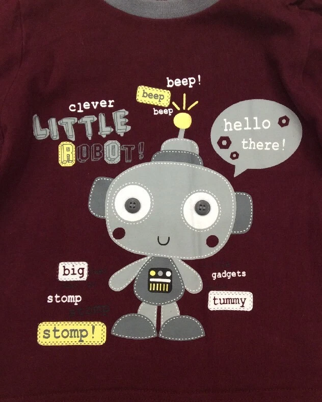 Baby Boys TU Clothes Bundle Long Sleeve Tops Striped Robot Age 12 - 18 Months - Image 3 of 4