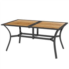Top Coffee Table Brown Wood Grain Black