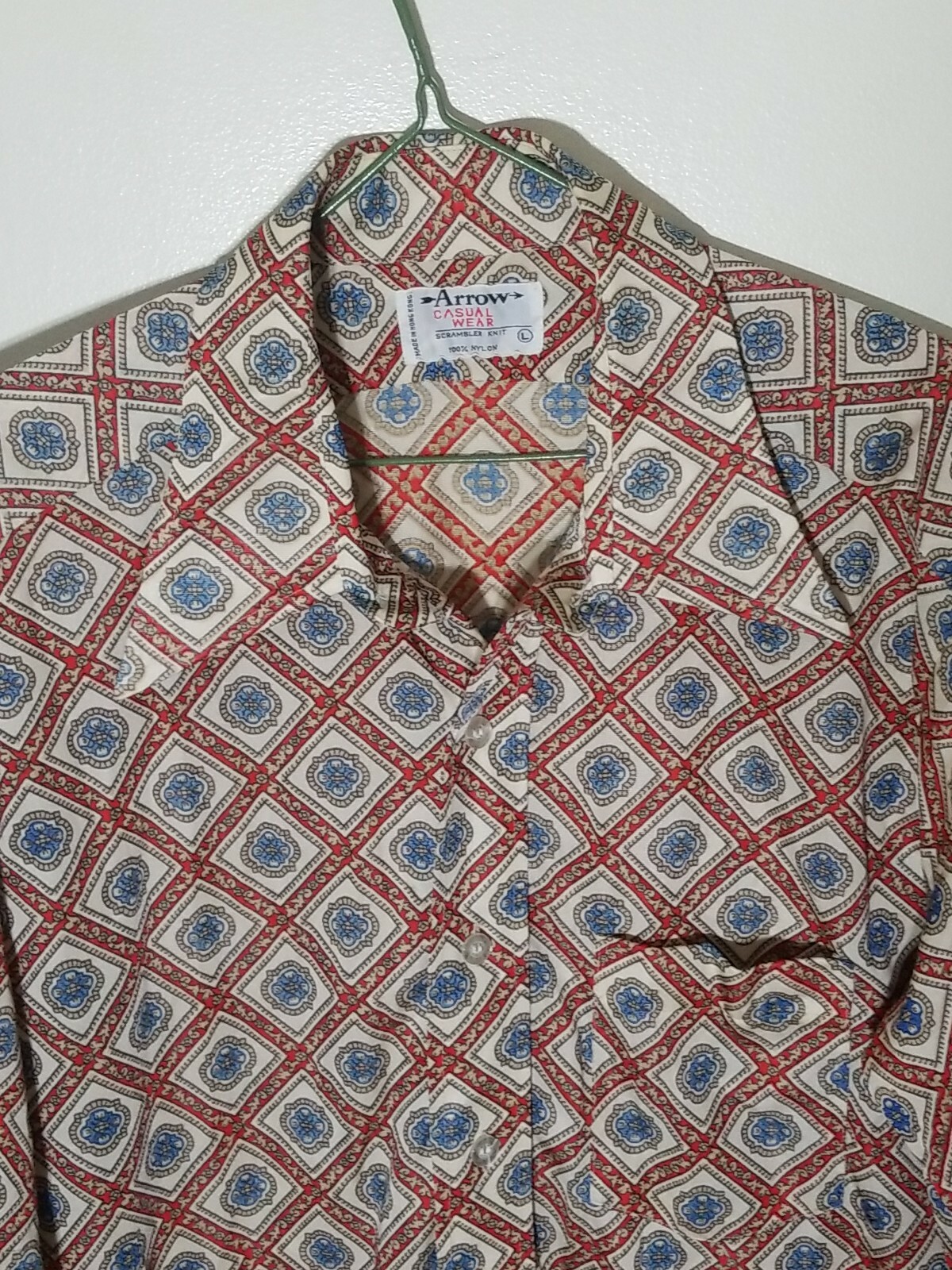 Vintage 70's Arrow Scrambler Knit Shirt Button Do… - image 2