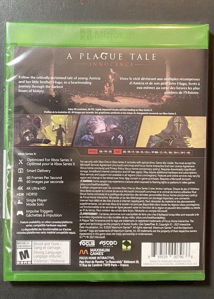 A Plague Tale: Innocence: PS5 and Xbox Series X retail copies now available  - Focus Entertainment