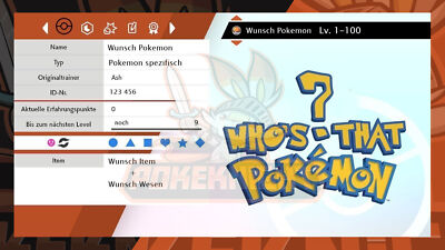 Wunsch Pokemon Shiny/ non Shiny G-Max Wesen Item Fähigkeiten LvL Schwert/ Schild