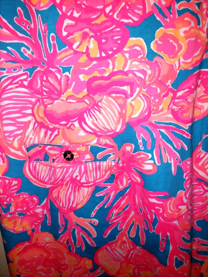 Womens Lilly Pulitzer Floral Colorful Dress 3/4 Sleeve Size Large L - Image 2 of 4