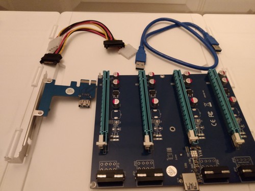 Golden Blue PCIe 1-to-4 PCI Express 16X 4 Slots Riser Card Mining ...