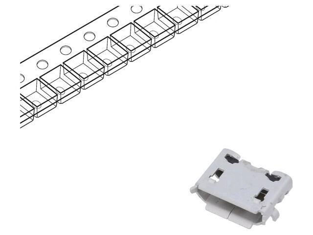 5個口のb ZX62D-B-5PA8(30) Buchse USB B micro ZX auf PCB SMT PIN: 5