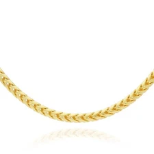 14K Yellow Gold Over Silver 1.8mm Franco Chain (Solid Links) 16"-30"