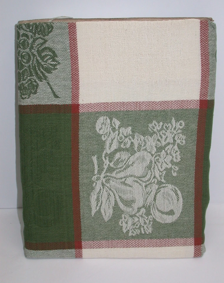  Lintex 100% Cotton Tablecloth ~ Cornicopia Green Brown Cream ~ 70" Round NEW - Image 2 of 2