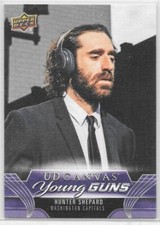HUNTER SHEPARD 2023-24 UD EXT. YG'S CANVAS SP INSERT RC/HERSEY AHL CHAMP/CAPS