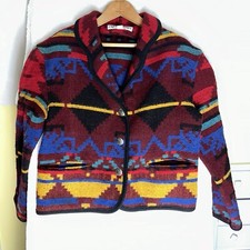 VTG Memphis Blues Southwest Navajo Wool Blazer Jacket Equestrian Western Vintage