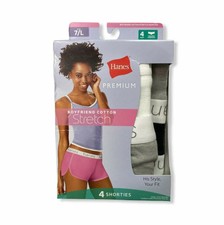 hanes premium women's 4pk boyfriend cotton knit boxer briefs underwear
