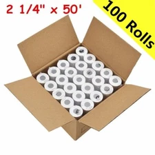 100 Rolls 2 1/4" 57mm x 50' Cash Register Credit Card POS Receipt Thermal Paper