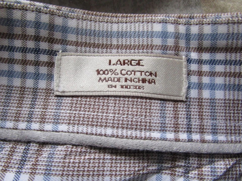 Camisa de vestir Peter Millar para hombre grande azul/marrón a cuadros Foto 4 de 4